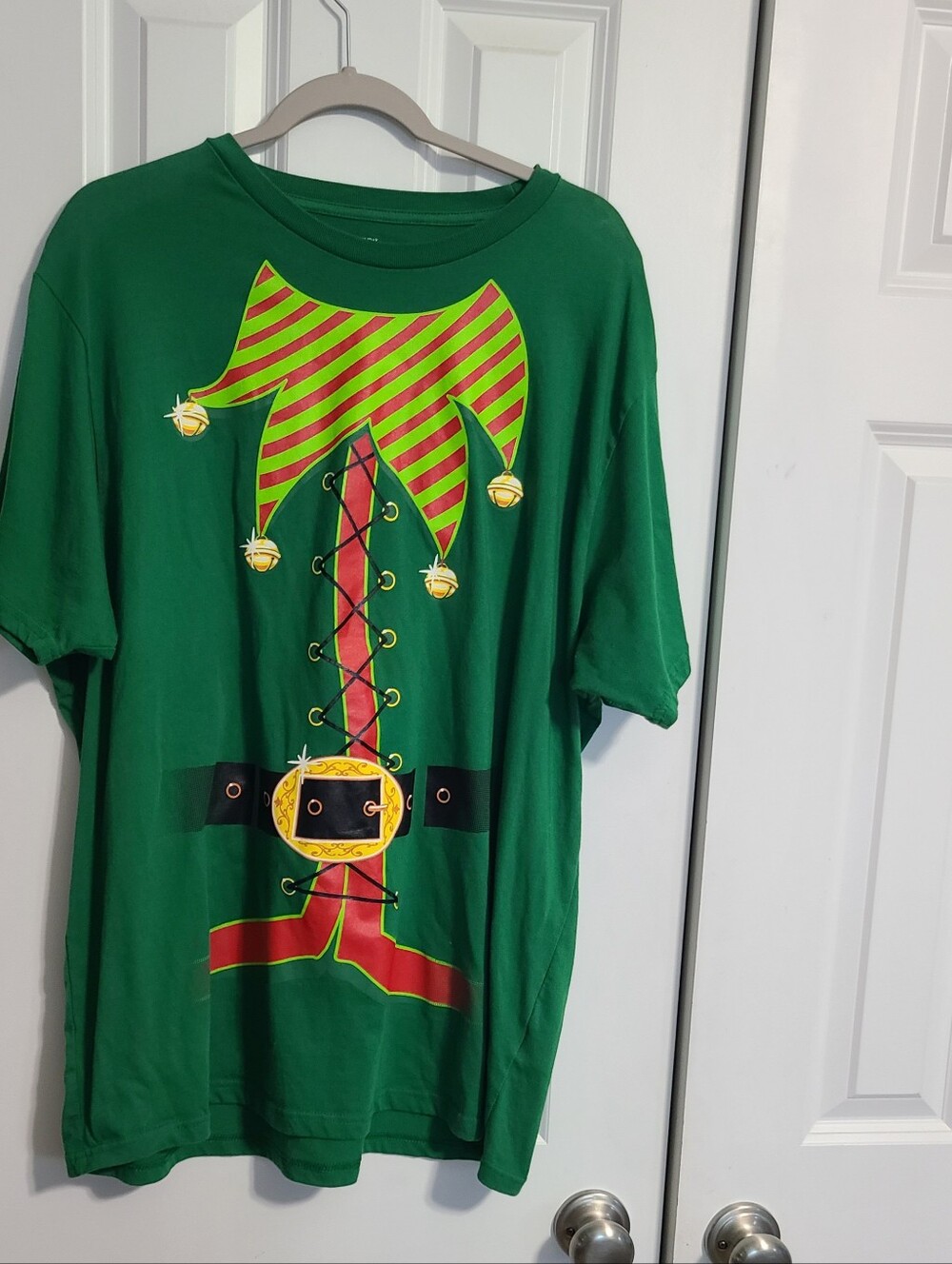 Holiday Time Green Elf Costume Tee with Festive Accents